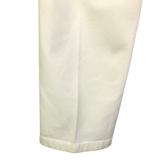 Peace Of Cloth Pants Womens Size 8 White Stretch Straight Cut Flat Front - Picture 6 of 7